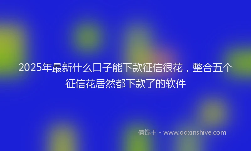 2025年最新什么口子能下款征信很花，整合五个征信花居然都下款了的软件