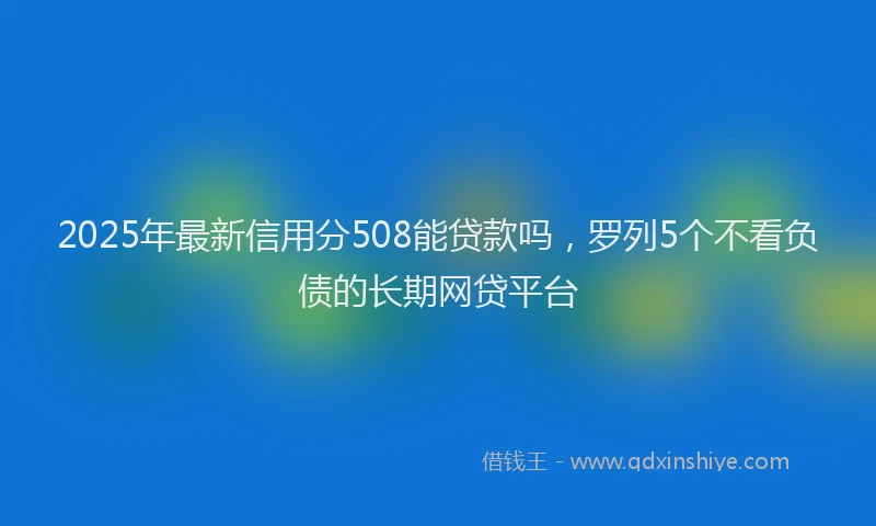 2025年最新信用分508能贷款吗，罗列5个不看负债的长期网贷平台