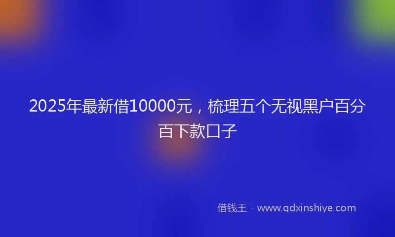 2025年最新借10000元，梳理五个无视黑户百分百下款口子