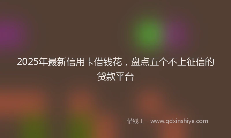 2025年最新信用卡借钱花，盘点五个不上征信的贷款平台