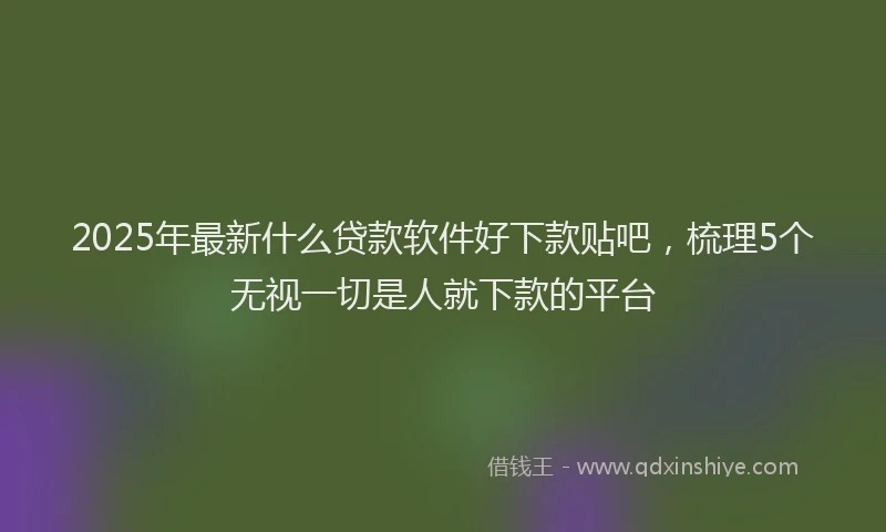 2025年最新什么贷款软件好下款贴吧，梳理5个无视一切是人就下款的平台