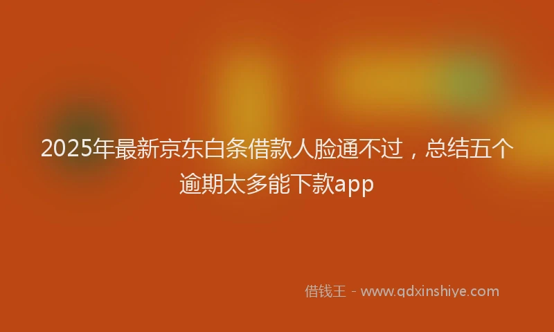 2025年最新京东白条借款人脸通不过，总结五个逾期太多能下款app