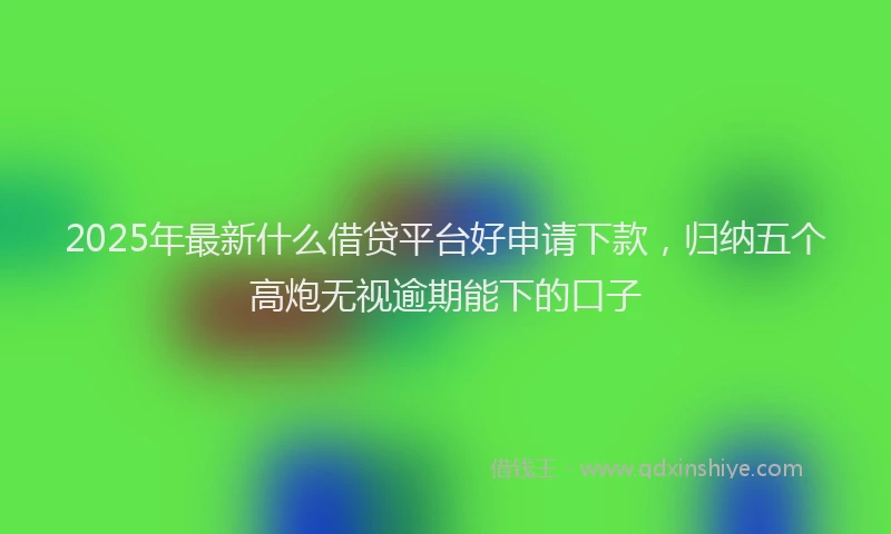 2025年最新什么借贷平台好申请下款，归纳五个高炮无视逾期能下的口子