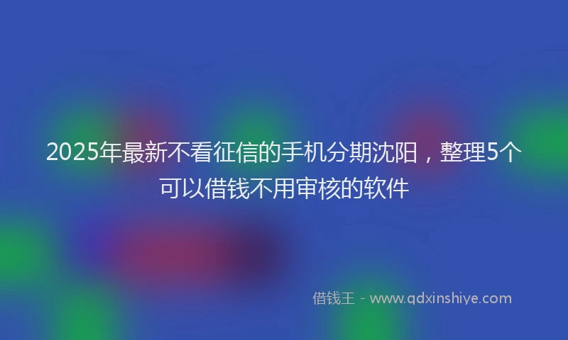 2025年最新不看征信的手机分期沈阳，整理5个可以借钱不用审核的软件