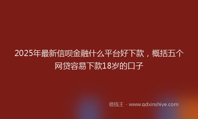 2025年最新信呗金融什么平台好下款，概括五个网贷容易下款18岁的口子