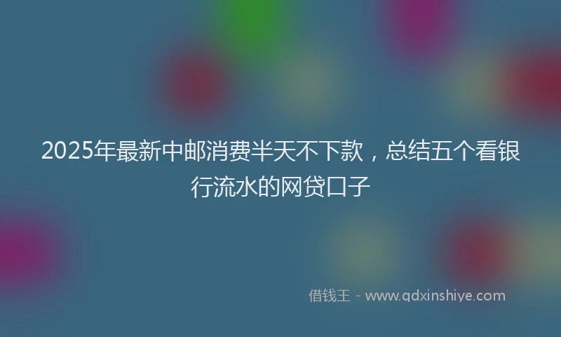 2025年最新中邮消费半天不下款，总结五个看银行流水的网贷口子