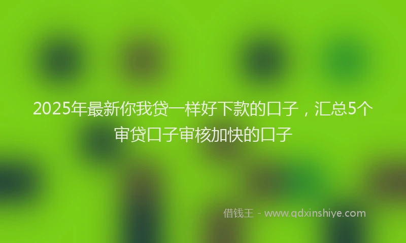 2025年最新你我贷一样好下款的口子，汇总5个审贷口子审核加快的口子