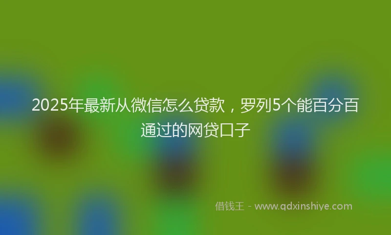 2025年最新从微信怎么贷款，罗列5个能百分百通过的网贷口子