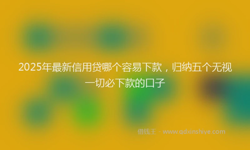 2025年最新信用贷哪个容易下款，归纳五个无视一切必下款的口子