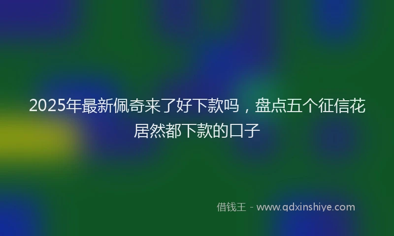 2025年最新佩奇来了好下款吗，盘点五个征信花居然都下款的口子