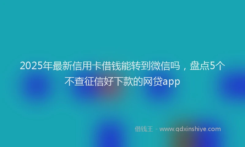 2025年最新信用卡借钱能转到微信吗，盘点5个不查征信好下款的网贷app