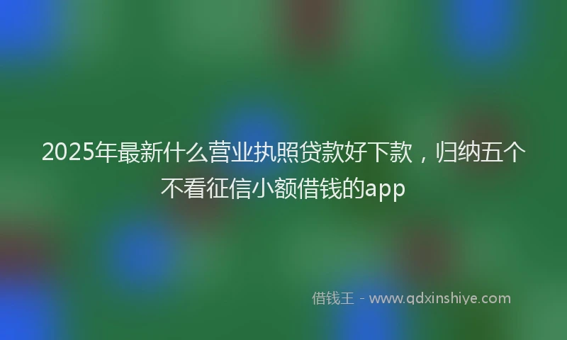 2025年最新什么营业执照贷款好下款，归纳五个不看征信小额借钱的app