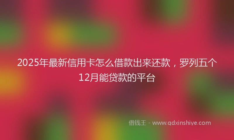 2025年最新信用卡怎么借款出来还款，罗列五个12月能贷款的平台