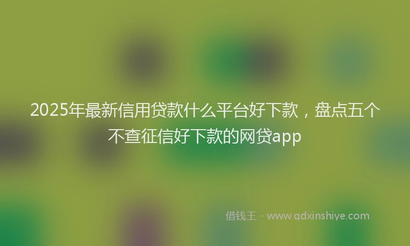 2025年最新信用贷款什么平台好下款，盘点五个不查征信好下款的网贷app