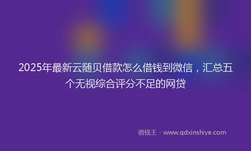 2025年最新云随贝借款怎么借钱到微信，汇总五个无视综合评分不足的网贷