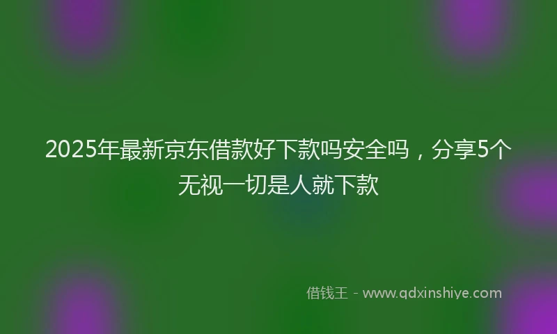 2025年最新京东借款好下款吗安全吗，分享5个无视一切是人就下款