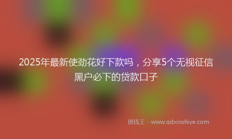 2025年最新使劲花好下款吗，分享5个无视征信黑户必下的贷款口子