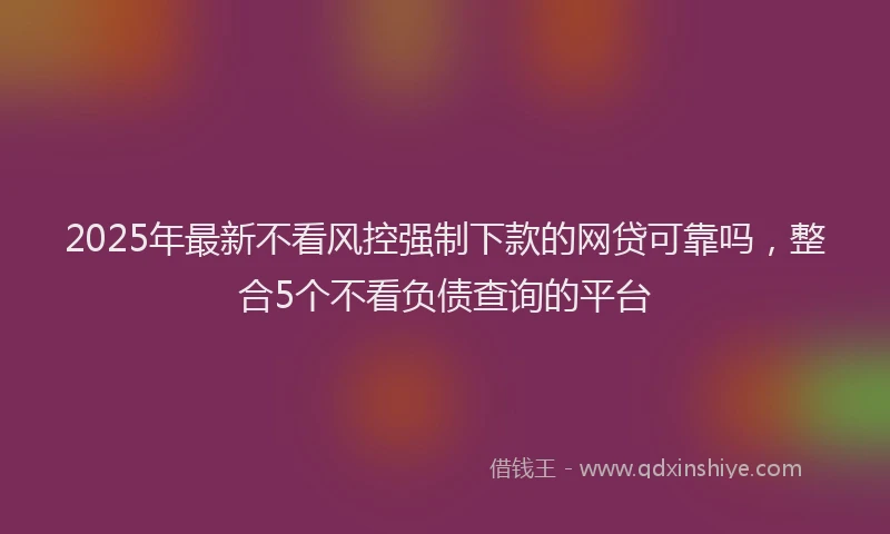 2025年最新不看风控强制下款的网贷可靠吗，整合5个不看负债查询的平台