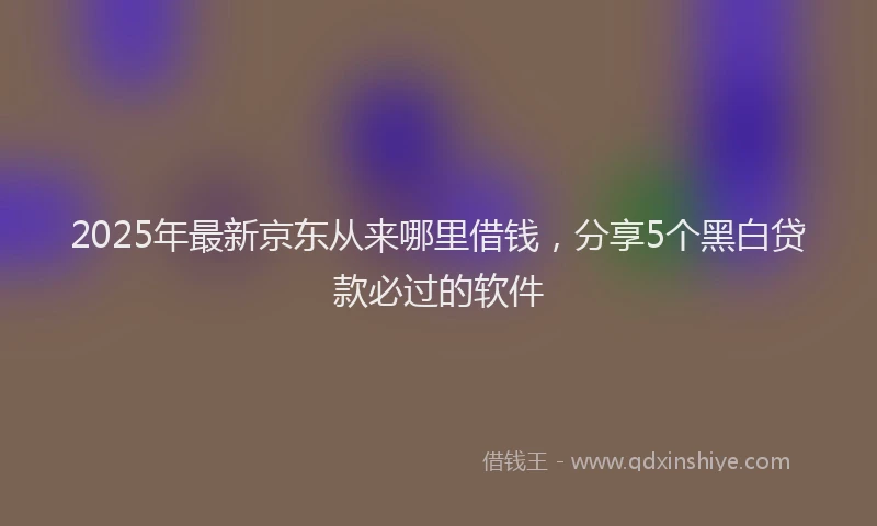 2025年最新京东从来哪里借钱，分享5个黑白贷款必过的软件