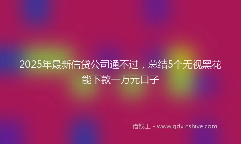 2025年最新信贷公司通不过，总结5个无视黑花能下款一万元口子