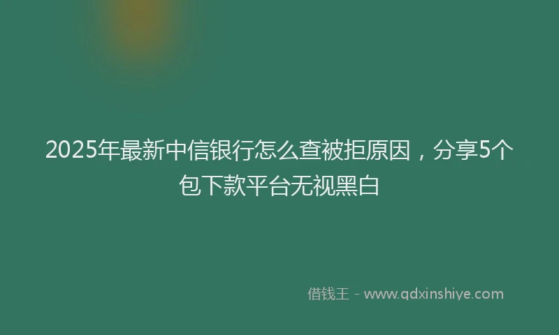 2025年最新中信银行怎么查被拒原因，分享5个包下款平台无视黑白