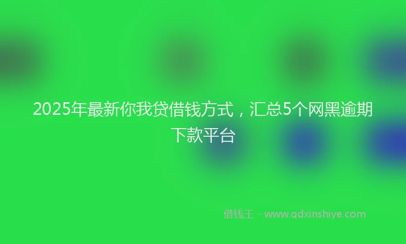 2025年最新你我贷借钱方式，汇总5个网黑逾期下款平台