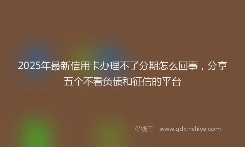2025年最新信用卡办理不了分期怎么回事，分享五个不看负债和征信的平台
