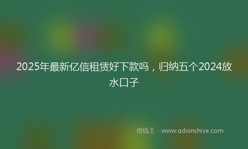2025年最新亿信租赁好下款吗，归纳五个2024放水口子