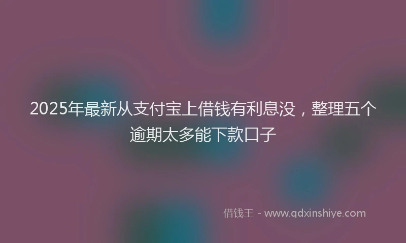 2025年最新从支付宝上借钱有利息没，整理五个逾期太多能下款口子