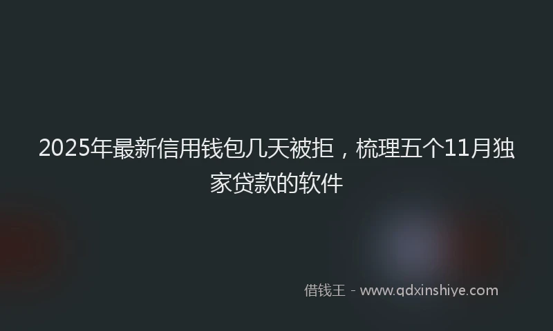 2025年最新信用钱包几天被拒，梳理五个11月独家贷款的软件