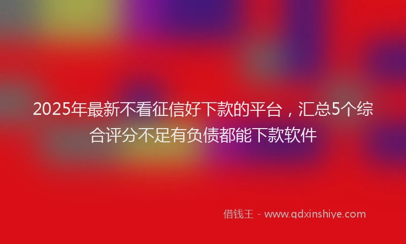 2025年最新不看征信好下款的平台，汇总5个综合评分不足有负债都能下款软件