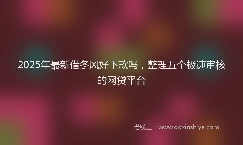 2025年最新借冬风好下款吗，整理五个极速审核的网贷平台