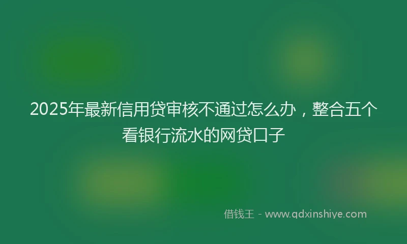 2025年最新信用贷审核不通过怎么办，整合五个看银行流水的网贷口子