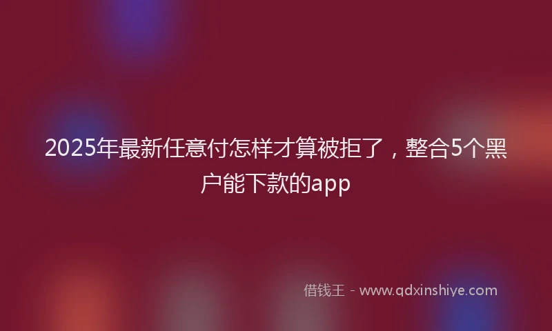 2025年最新任意付怎样才算被拒了，整合5个黑户能下款的app