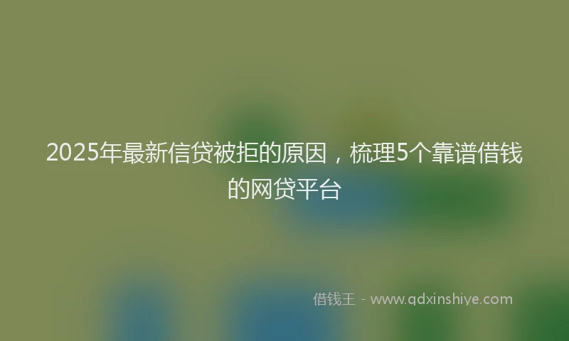 2025年最新信贷被拒的原因，梳理5个靠谱借钱的网贷平台