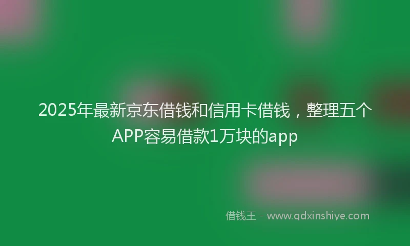 2025年最新京东借钱和信用卡借钱，整理五个APP容易借款1万块的app