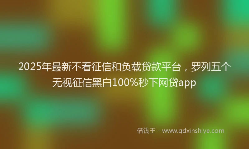 2025年最新不看征信和负载贷款平台，罗列五个无视征信黑白100%秒下网贷app