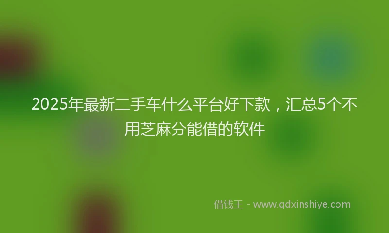 2025年最新二手车什么平台好下款，汇总5个不用芝麻分能借的软件