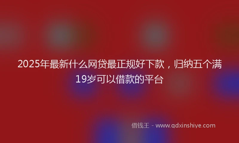 2025年最新什么网贷最正规好下款，归纳五个满19岁可以借款的平台