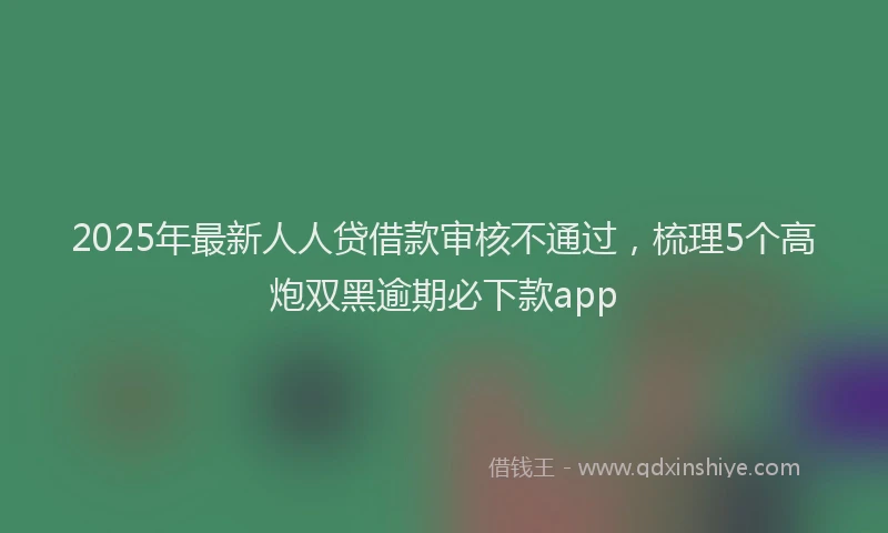 2025年最新人人贷借款审核不通过，梳理5个高炮双黑逾期必下款app