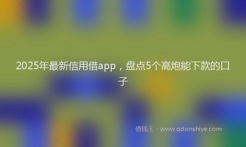 2025年最新信用借app，盘点5个高炮能下款的口子