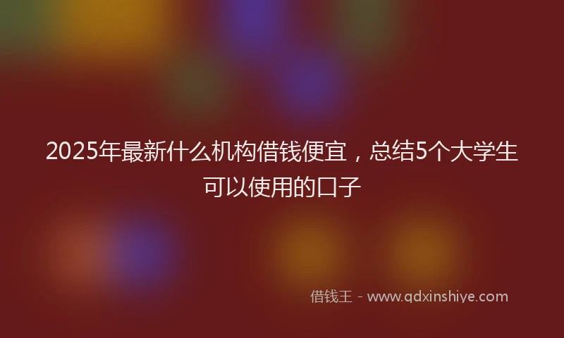 2025年最新什么机构借钱便宜，总结5个大学生可以使用的口子