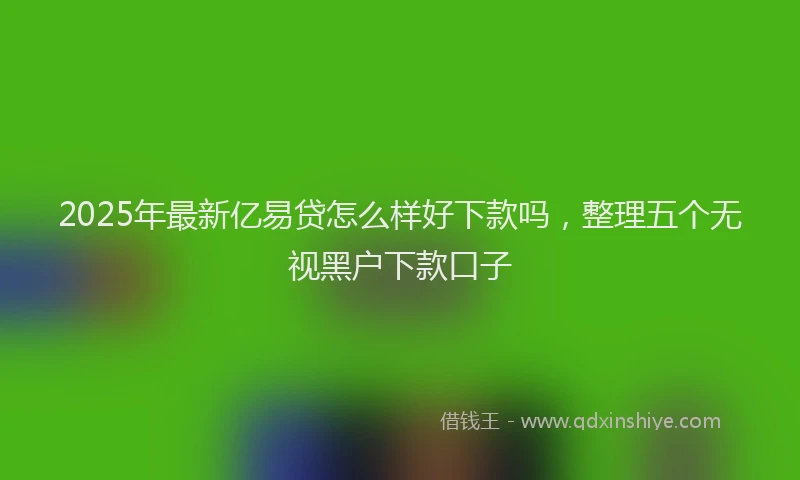 2025年最新亿易贷怎么样好下款吗，整理五个无视黑户下款口子