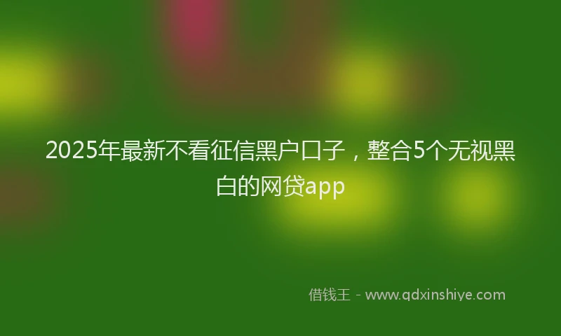 2025年最新不看征信黑户口子，整合5个无视黑白的网贷app