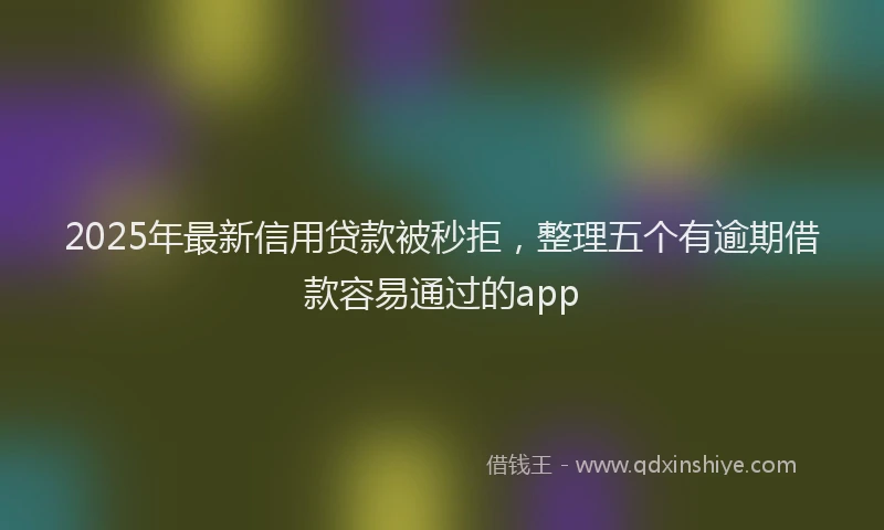 2025年最新信用贷款被秒拒，整理五个有逾期借款容易通过的app