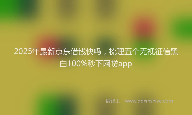 2025年最新京东借钱快吗，梳理五个无视征信黑白100%秒下网贷app