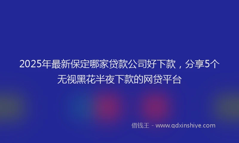 2025年最新保定哪家贷款公司好下款，分享5个无视黑花半夜下款的网贷平台