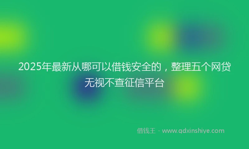 2025年最新从哪可以借钱安全的，整理五个网贷无视不查征信平台