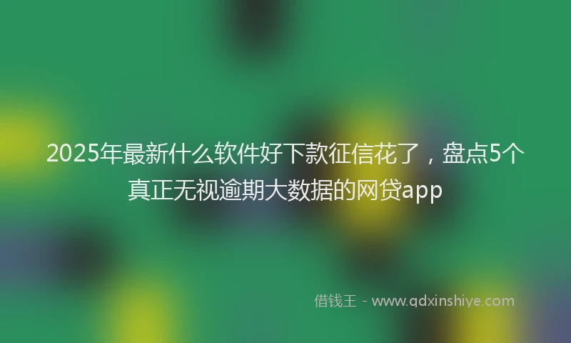 2025年最新什么软件好下款征信花了，盘点5个真正无视逾期大数据的网贷app