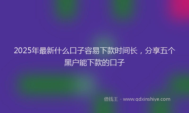 2025年最新什么口子容易下款时间长，分享五个黑户能下款的口子